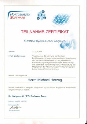 Herzog GmbH Lörrach - Zertifikate